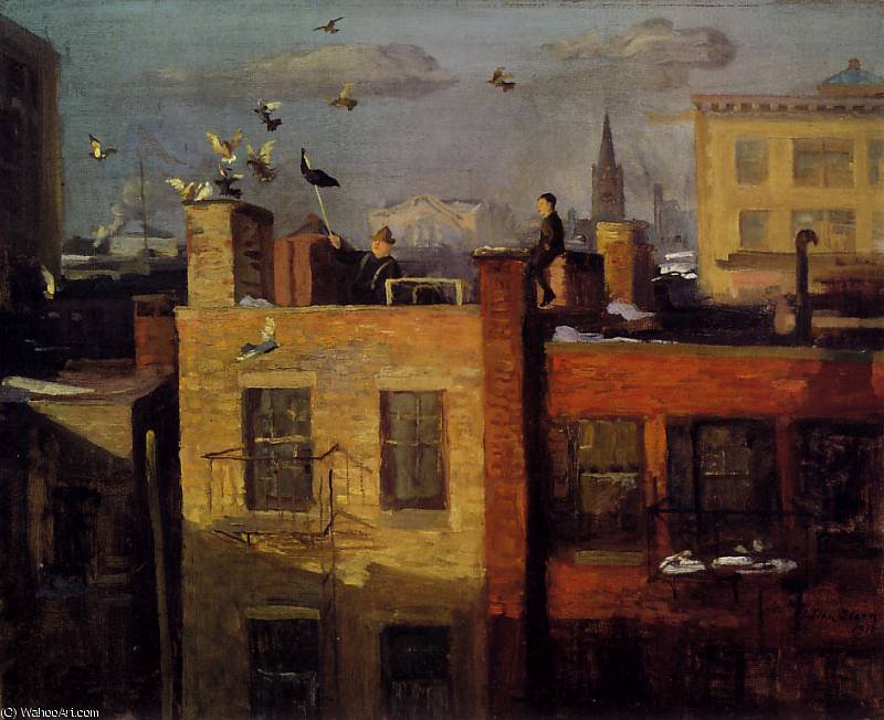 Buy Museum Art Reproductions pigeons by John Sloan (1871-1951, United States) | ArtsDot.com