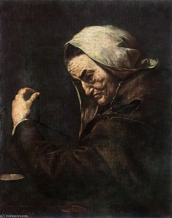 Order Oil Painting Replica an old money lender by Jusepe De Ribera (Lo Spagnoletto) (1591-1652, Spain) | ArtsDot.com