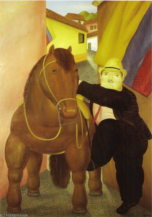 Order Oil Painting Replica homme et cheval by Fernando Botero Angulo (Inspired By) (1932-1959, Colombia) | ArtsDot.com