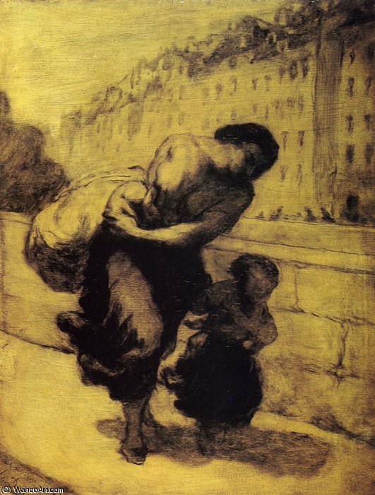 Order Oil Painting Replica Le fardeau The burden by Honoré Daumier (1808-1879, France) | ArtsDot.com