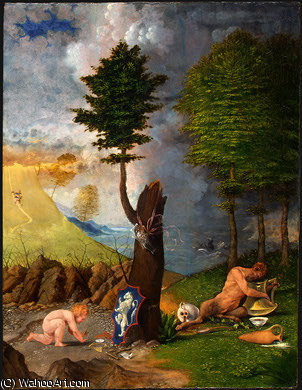 Order Artwork Replica allegory of virtue and vice, 1505 by Lorenzo Lotto (1480-1556, Italy) | ArtsDot.com