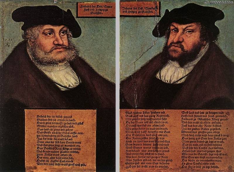 Buy Museum Art Reproductions Portraits Of Johann I And Frederick III by Lucas Cranach The Elder (1472-1553, Germany) | ArtsDot.com