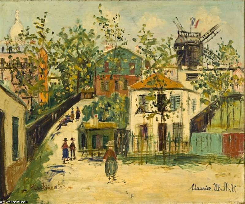 Order Artwork Replica montmartre, 1930 by Maurice Utrillo (Inspired By) (1883-1955, France) | ArtsDot.com