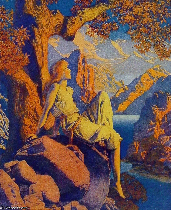 Order Oil Painting Replica Night is Fled by Maxfield Parrish (Inspired By) (1870-1966, United States) | ArtsDot.com