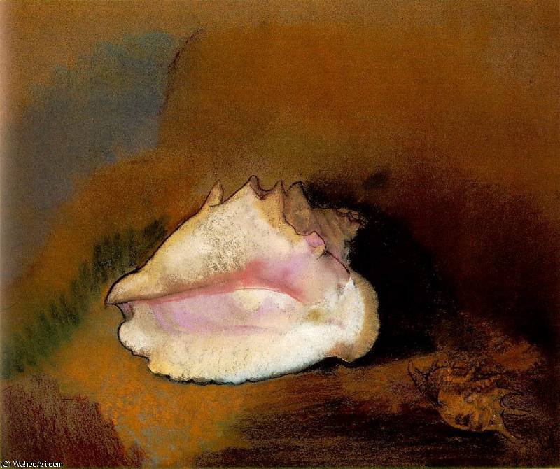 Buy Museum Art Reproductions La coquille - Pastel on paper -, 1912 by Odilon Redon (1840-1916, France) | ArtsDot.com