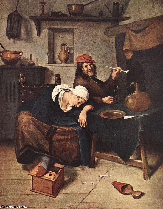 Buy Museum Art Reproductions the drinker by Jan Havicksz Steen (1626-1679) | ArtsDot.com