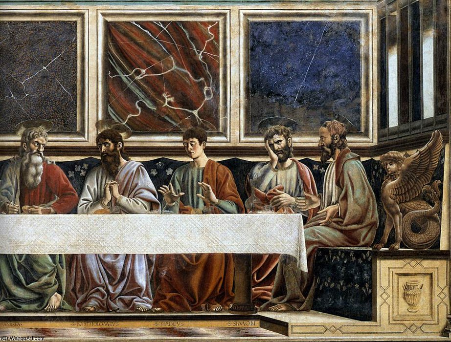 Order Art Reproductions last supper (detail)4, 1440 by Andrea Del Castagno (1419-1457, Italy) | ArtsDot.com