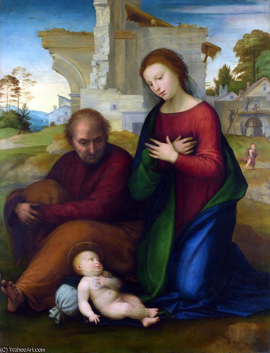 Order Art Reproductions The Virgin adoring the Child with Saint Joseph by Fra Bartolomeo (1472-1517, Italy) | ArtsDot.com