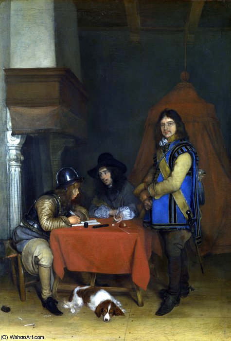 Buy Museum Art Reproductions An Officer dictating a Letter by Gerard Ter Borch (1617-1681, Netherlands) | ArtsDot.com