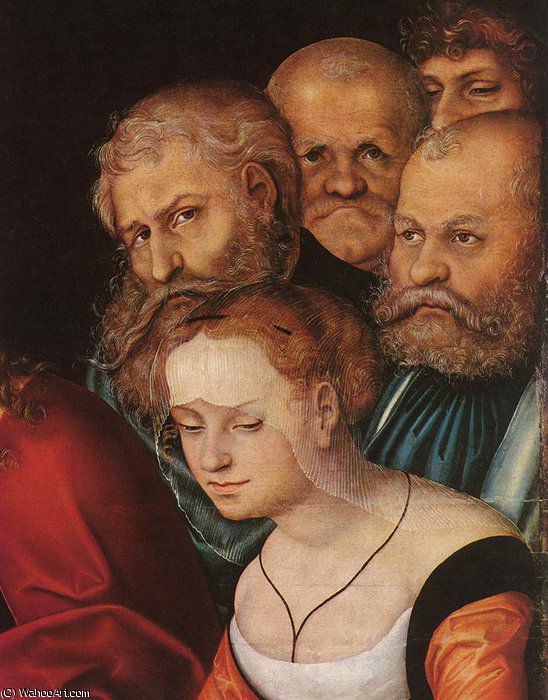 Order Paintings Reproductions Christ and the Adulteress (detail) by Lucas Cranach The Elder (1472-1553, Germany) | ArtsDot.com