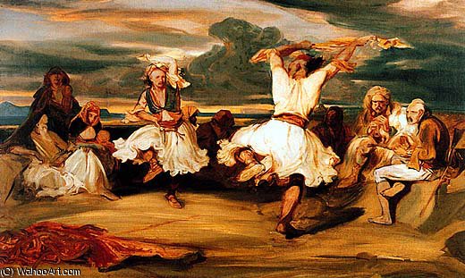 Buy Museum Art Reproductions Albanian dancers by Alexandre Gabriel Decamps (1803-1860, France) | ArtsDot.com
