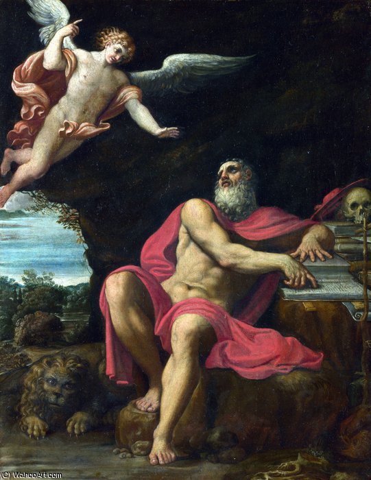 Order Paintings Reproductions The Vision of Saint Jerome by Domenichino (Domenico Zampieri) (1581-1641, Italy) | ArtsDot.com