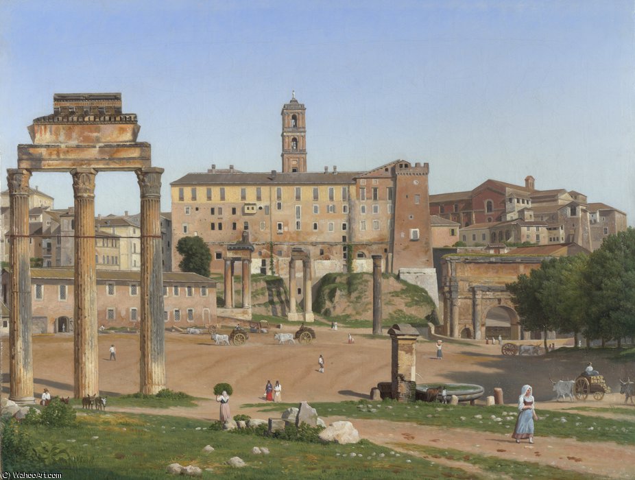 Order Art Reproductions View of the Forum in Rome by Christoffer Wilhelm Eckersberg (1783-1853, Denmark) | ArtsDot.com