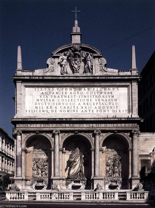 Buy Museum Art Reproductions dell`Acqua Felice (Moses Fountain) by Domenico Fontana (1543-1607, Switzerland) | ArtsDot.com