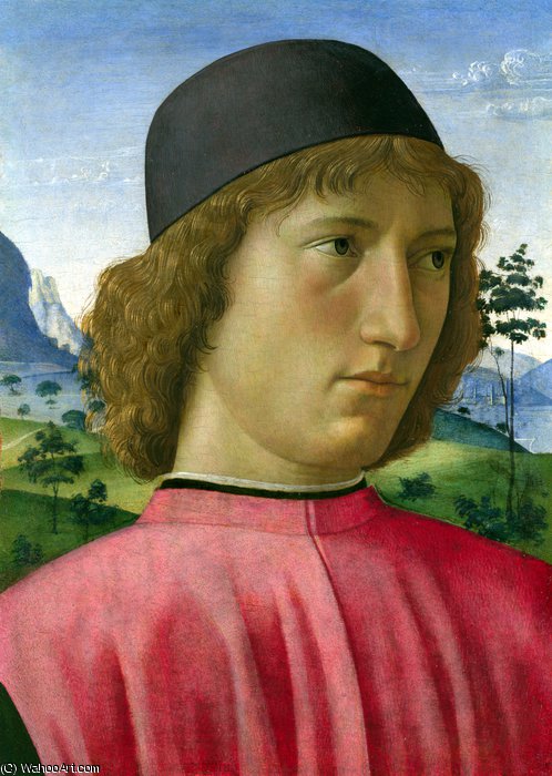 Buy Museum Art Reproductions Portrait of a Young Man in Red by Domenico Ghirlandaio (1449-1494, Italy) | ArtsDot.com