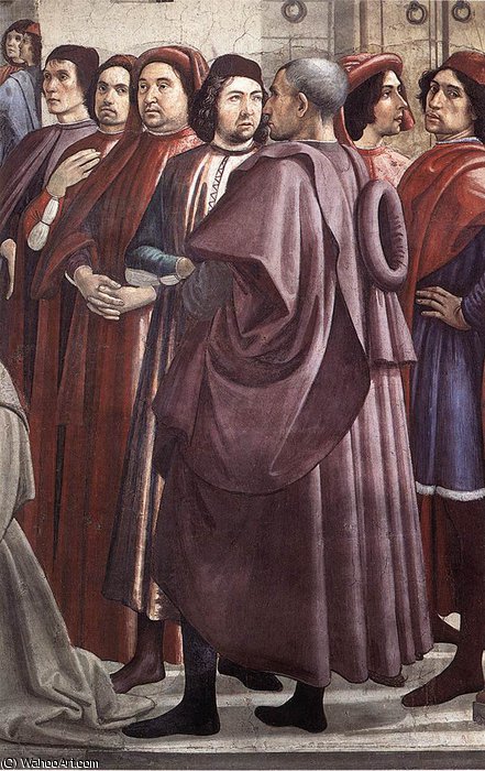 Buy Museum Art Reproductions frescoes - Resurrection of the Boy (detail)4 by Domenico Ghirlandaio (1449-1494, Italy) | ArtsDot.com