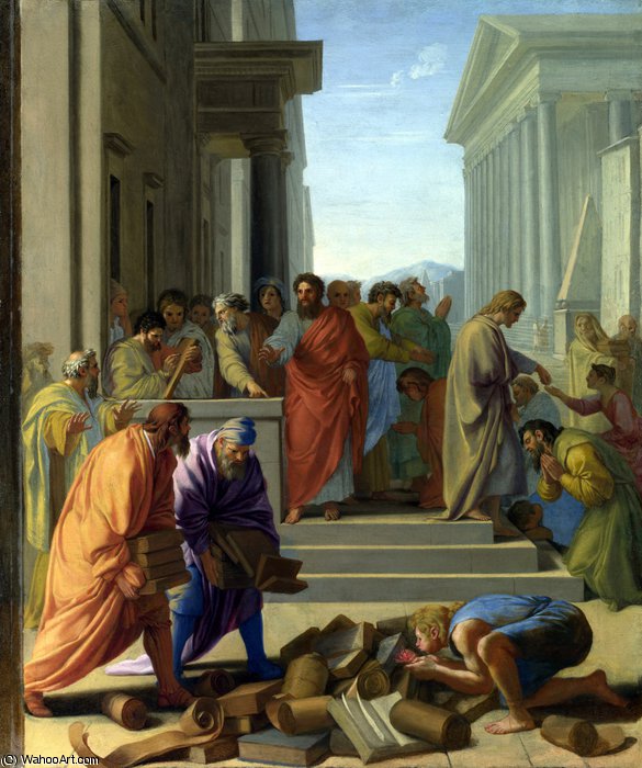 Order Paintings Reproductions Saint Paul preaching at Ephesus by Eustache Le Sueur (Lesueur) (1616-1655) | ArtsDot.com