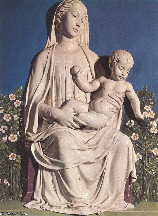Order Oil Painting Replica Madonna of Roses by Luca Della Robbia (1399-1482, Italy) | ArtsDot.com
