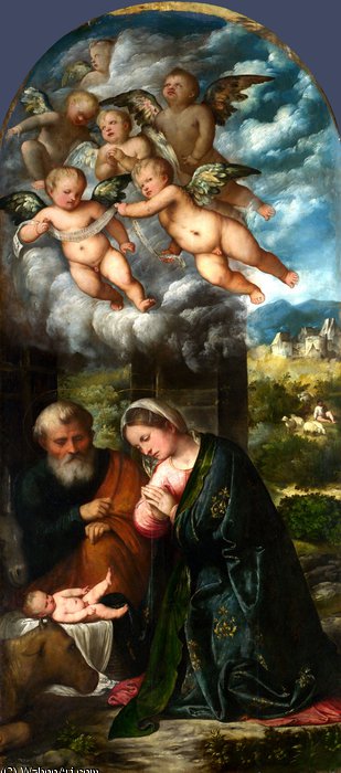 Order Art Reproductions The nativity by Girolamo Romanino (1487-1566, Italy) | ArtsDot.com