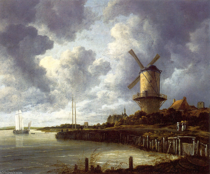 Order Oil Painting Replica The Windmill at Wijk bij Duurstede by Jacob Isaakszoon Van Ruisdael (Ruysdael) (1629-1682, Netherlands) | ArtsDot.com