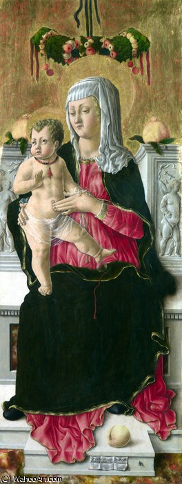 Order Oil Painting Replica The Virgin and Child Enthroned by Giorgio Schiavone (1437-1504, Italy) | ArtsDot.com