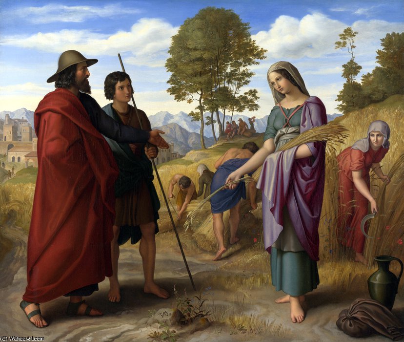 Order Oil Painting Replica Ruth in Boaz`s Field by Julius Schnorr Von Carolsfeld (1794-1872, Germany) | ArtsDot.com