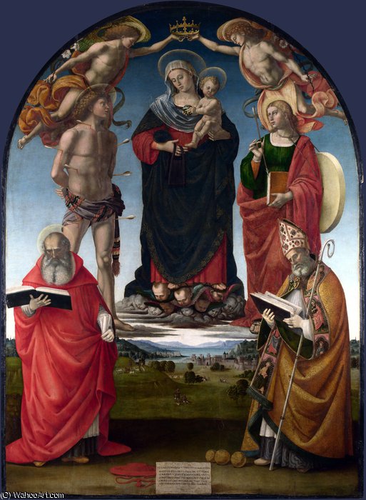 Order Oil Painting Replica The Virgin and Child with Saints by Luca Signorelli (1450-1523, Italy) | ArtsDot.com