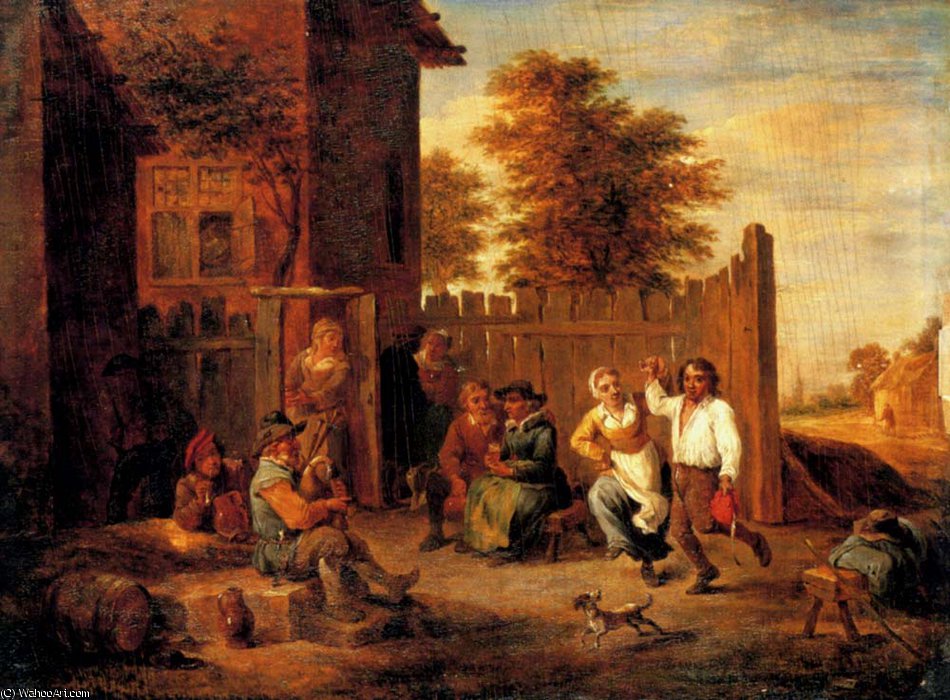Order Artwork Replica Merrymaking Outside an Inn by David The Younger Teniers (1610-1690, Belgium) | ArtsDot.com