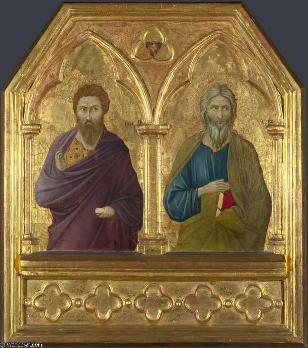 Order Paintings Reproductions Saint Bartholomew and Saint Andrew by Ugolino Di Nerio (1280-1330, Italy) | ArtsDot.com