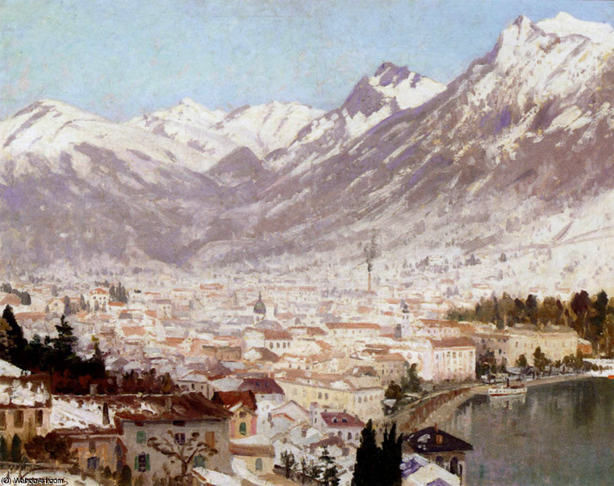 Buy Museum Art Reproductions A view of como by Adelsteen Normann (1848-1918, Norway) | ArtsDot.com