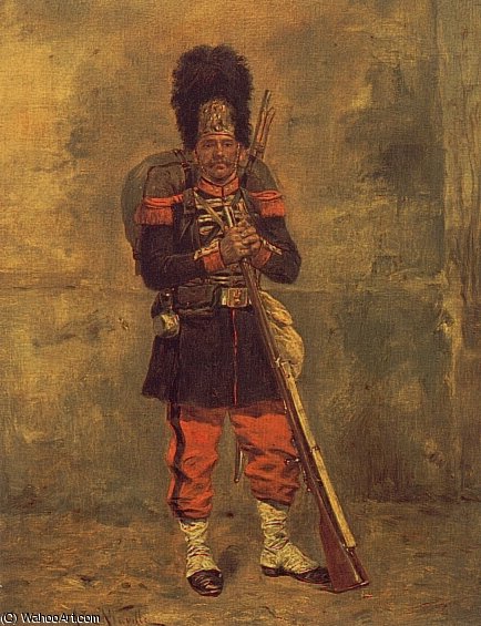 Order Oil Painting Replica French grenadier by Alphonse Marie Adolphe De Neuville (1836-1885, France) | ArtsDot.com