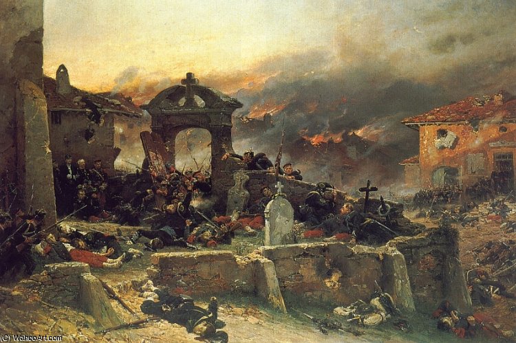 Order Oil Painting Replica The Cemetery at St Privat by Alphonse Marie Adolphe De Neuville (1836-1885, France) | ArtsDot.com