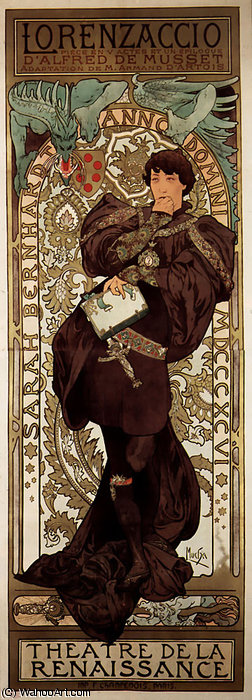 Order Artwork Replica Lorenzaccio, 1896 by Alfons Maria Mucha (1860-1939, Czech Republic) | ArtsDot.com