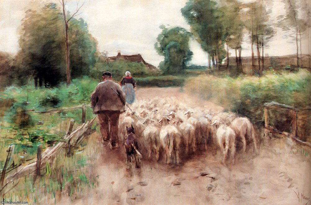 Buy Museum Art Reproductions Bringing home the flock by Anton Mauve (1838-1888, Netherlands) | ArtsDot.com
