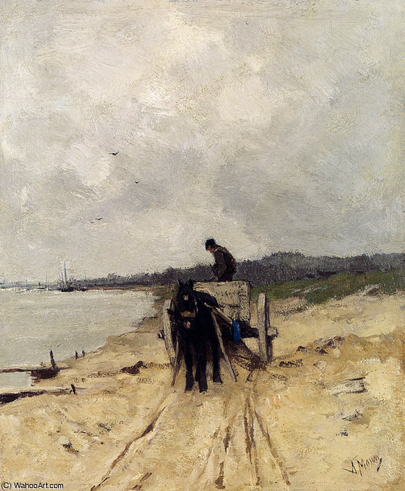 Order Paintings Reproductions The sand cart by Anton Mauve (1838-1888, Netherlands) | ArtsDot.com