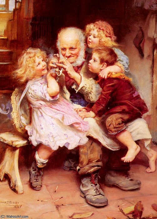 Order Paintings Reproductions Grandfathers favorites by Arthur John Elsley (1860-1952, United Kingdom) | ArtsDot.com