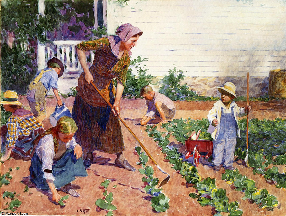 Order Paintings Reproductions In the Garden by Edward Henry Potthast (1857-1927, United States) | ArtsDot.com