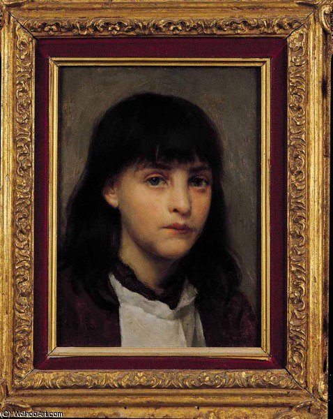 Order Paintings Reproductions Portrait of a Young Girl by Edwin Harris (1855-1906, United Kingdom) | ArtsDot.com