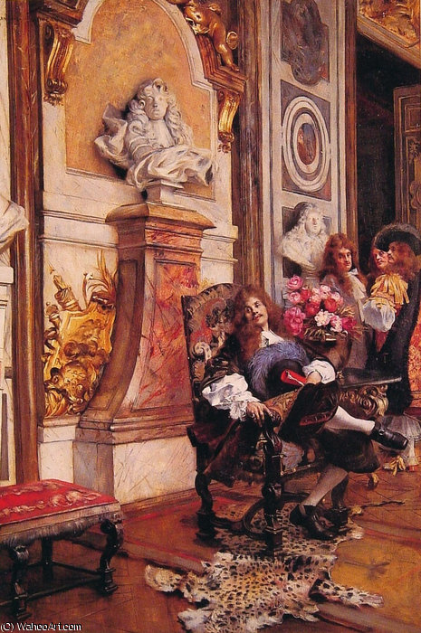 Buy Museum Art Reproductions Moliere Demanding an Audience with King Louis XIV at Versailles by Francois Flameng (1856-1923, France) | ArtsDot.com
