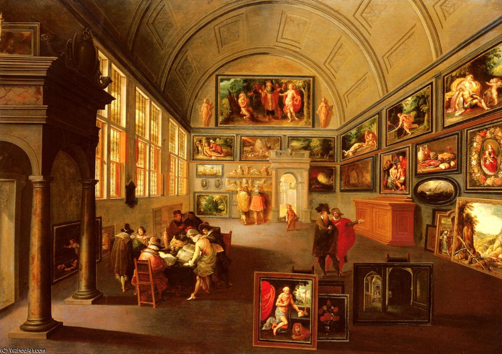 Order Oil Painting Replica Interior of a picture gallery by Frans Francken The Younger (1581-1642, Belgium) | ArtsDot.com