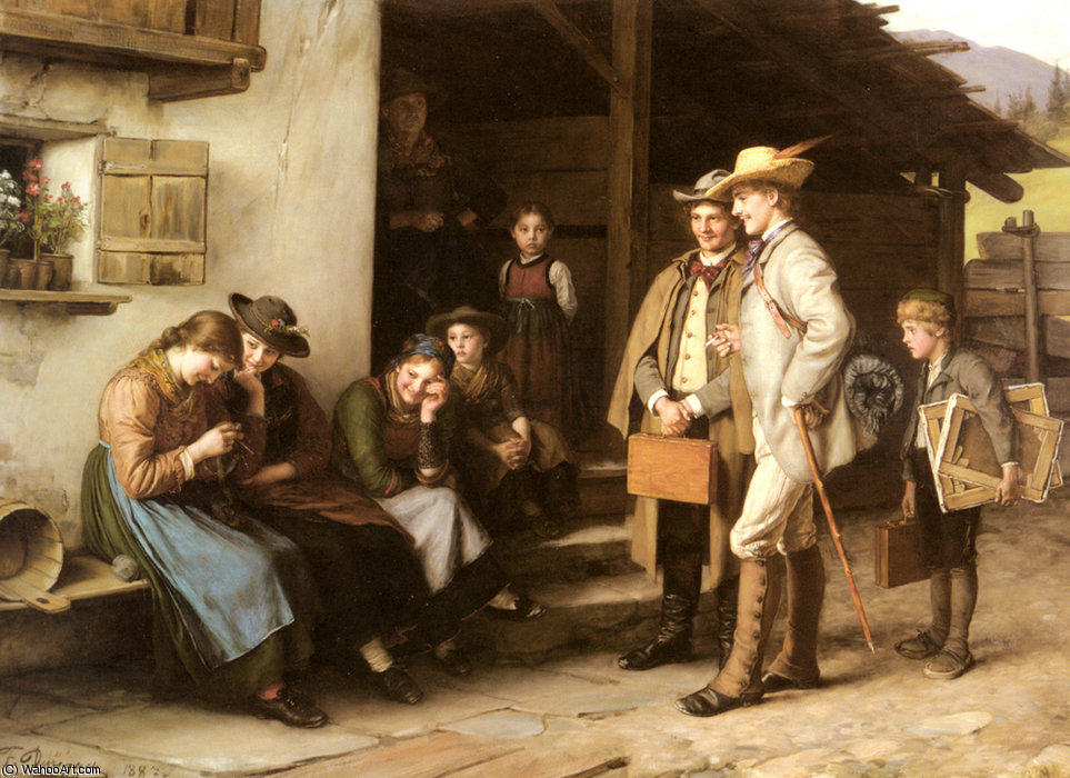 Order Oil Painting Replica Die erste studienreise by Franz Von Defregger (1835-1921, Austria) | ArtsDot.com