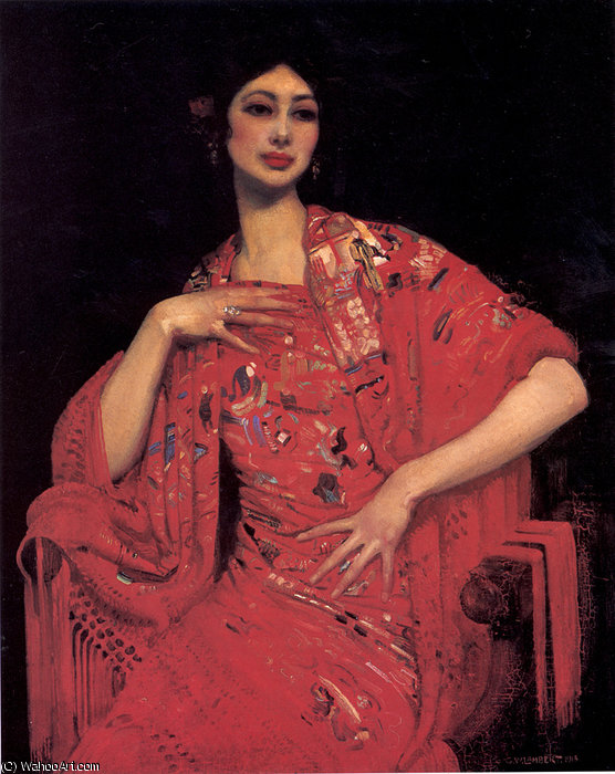 Order Artwork Replica The red shawl by George Washington Lambert (1873-1930, Russia) | ArtsDot.com