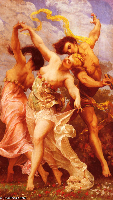 Order Oil Painting Replica La danse amoureuse by Gustave Clarence Rodolphe Boulanger (1824-1888, France) | ArtsDot.com