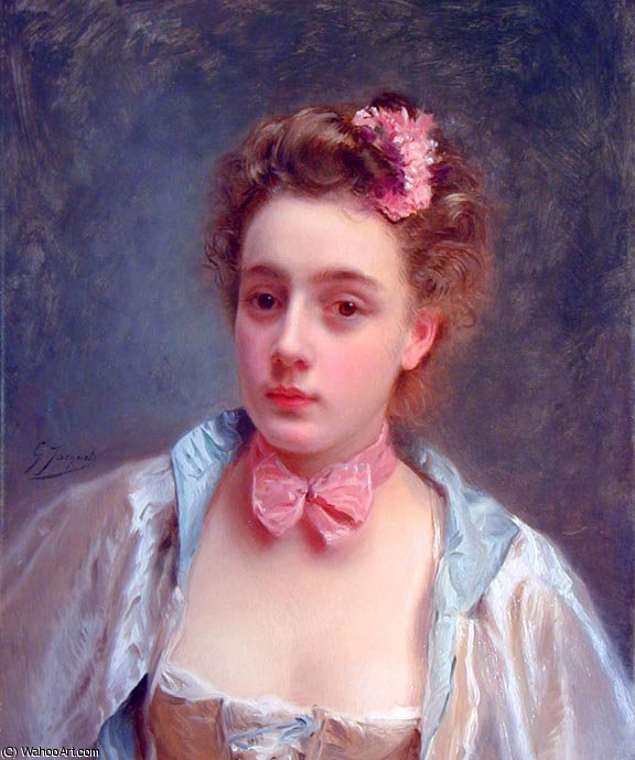 Order Art Reproductions Dressed for the ball by Gustave Jean Jacquet (1846-1909, France) | ArtsDot.com