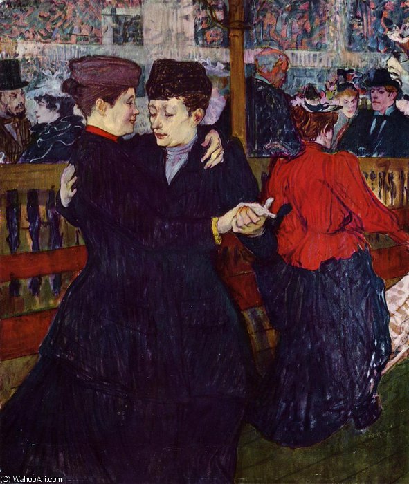 Order Artwork Replica At the Moulin Rouge the Two Waltzers by Henri De Toulouse Lautrec (1864-1901, France) | ArtsDot.com