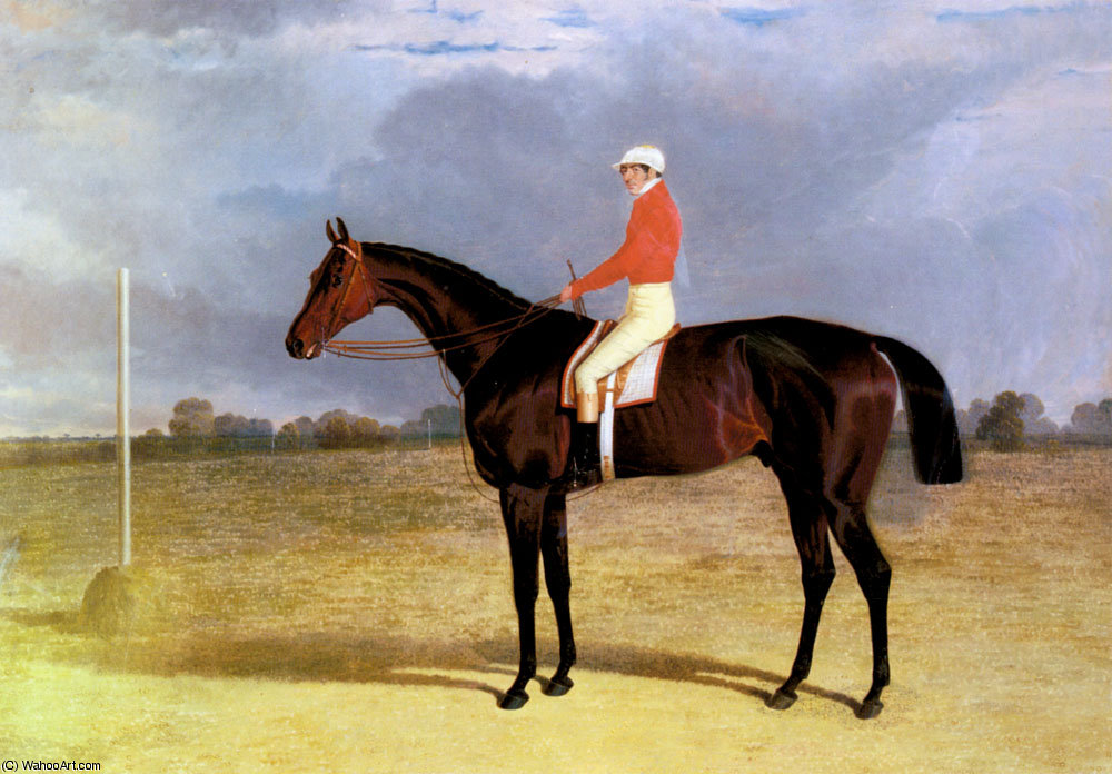 Buy Museum Art Reproductions a dark bay racehorse with patrick connolly up by John Frederick Herring Senior (1795-1865, United Kingdom) | ArtsDot.com