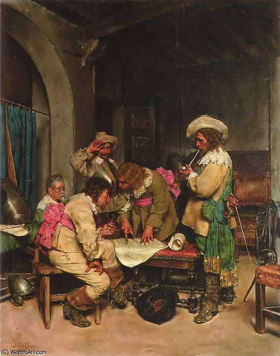 Order Oil Painting Replica A good plan by José Villegas Cordero (1844-1921, Spain) | ArtsDot.com