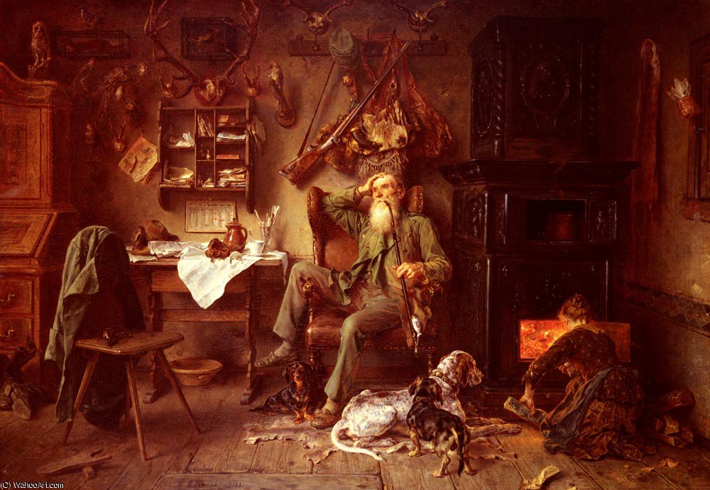 Order Oil Painting Replica Ein forsterfeim by Ludwig Knaus (1829-1910, Germany) | ArtsDot.com