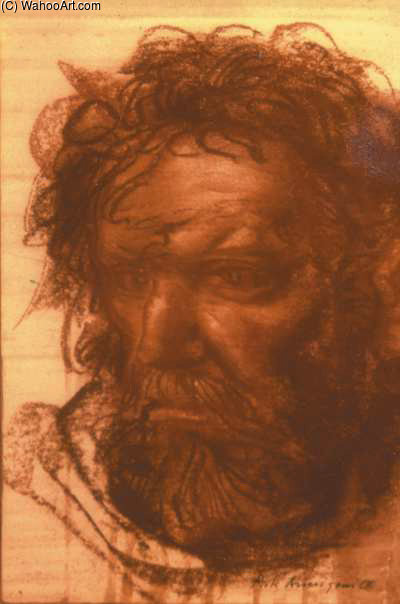 Buy Museum Art Reproductions Study for an Apostle by Pietro Annigoni (Inspired By) (1910-1988, Italy) | ArtsDot.com