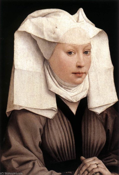 Order Artwork Replica Lady Wearing a Gauze Headdress by Goswijn Van Der Weyden (1465-1538, Belgium) | ArtsDot.com